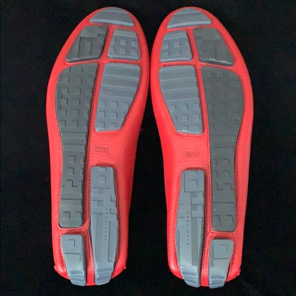 Hugo Boss Red Leather Drivers - Picture 5 of 7